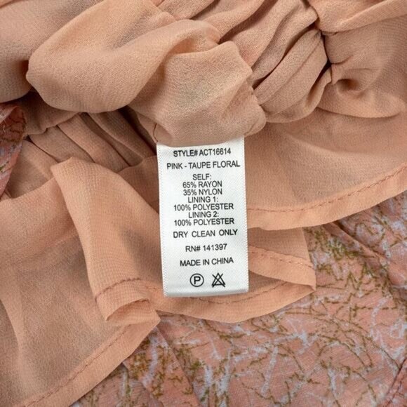 Astr Theron Peplum Top In Pink Taupe Floral Size Small - Picture 5 of 6